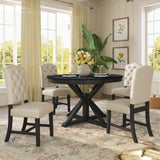 ZUN Functional Furniture Retro Style Table Set with Extendable Table and 4 Upholstered Chairs for 52240873