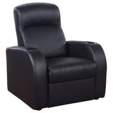 Black Upholstered Recliner with Cup Holder B062P145437