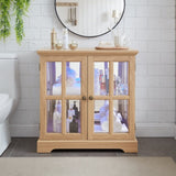 LED Curio Display Cabinet,Antique Display Cabinet with Adjustable Shelves,Retro Design Quality W2275P231692