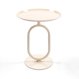Lantern-shaped Metal End Table, Small Round Side Table, Modern Coffee Drink Cocktail Table, Small W2664P232829