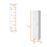 Clarno Tall Storage Cabinet, Single Door with Broom Hangers B128P148688