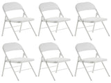 6pcs Elegant Foldable Iron & PVC Chairs for Convention & Exhibition White 05909506