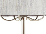 Lily 30" Contemporary Metal Table Lamp in Polished Nickel with Grey Linen Hardback Shade B202P224208