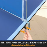 8ft Blue Mid-Size Ping Pong Conversion Top Foldable & Portable Table Tennis Table Top for Indoor 62243630