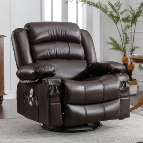 ZUN Massage Swivel Rocker Recliner Chair with Vibration Massage and Heat Ergonomic Lounge Chair for W1807P172340