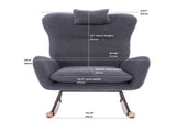Teddy Upholstered Nursery Rocking Chair for Living Room Bedroom 02584169