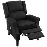 ZUN Black Massage Recliner Chair. Wingback Single Sofa with Vibration Massage, Heat, Push Back 10695854