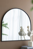 ZUN 33" x 31" Arched Decorative Accent Mirror with Iron Metal Frame, Wall Deor for Bathroom, Bedroom, W2078P195624