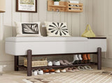 TREXM Farmhouse Upholstered Storage Bench with Hidden Compartment, Modern Entryway Bench for Living N715P308014P