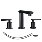 Matte Black Widespread Bathroom Faucet, Waterfall Bathroom Faucets for Sink 3 Hole, 2-Handles Modern 65389488