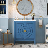 30" Bathroom Storage Cabinet with 2 Large Soft Closing Doors with Organizer, 1 Hided Drawer and N710P194129C