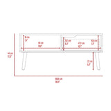 ZUN Coffee Table, One Open Shelf, One Drawer, Dark Walnut B097133228