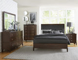 Dark Cherry Finish 1pc Chest of 5x Drawers Satin Nickel Tone Knobs Transitional Style Bedroom B01162464