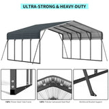 20x20FT Metal Carport Heavy Duty with Galvanized Steel Roof, Outdoor Garage Car Shelter Shade for 2 W2556P266777