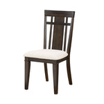 ZUN Dark Brown Finish Set of 2 Side Beige Seat Classic Look Dining Wooden Furniture Kitchen B011P196947