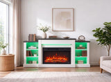 55" Fireplace TV Stand for TVs up to 65", Entertainment Center Console with RGB LED Strips, 6 50593919