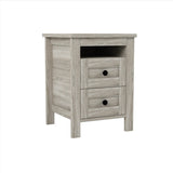 2-Drawer Farmhouse Wooden Nightstand Well-proportioned Design and Sleek Lines, Wood Side Table WF317945AAG