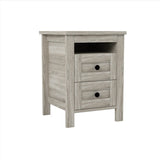 ZUN 2-Drawer Farmhouse Wooden Nightstand Well-proportioned Design and Sleek Lines, Wood Side Table WF317945AAG