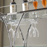 ZUN Electroplated Glass Bar Cart, With Wine Rack And Glass Holder, For Kitchen, Serving, Hotel Silver 50720217