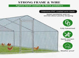 5.4*2.7*2m/18.7x8.8x6.5 ft Silver Spire Assembled 180g PE Rain Cloth Metal Chicken/Rabbit Cage 41569190