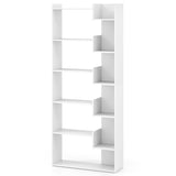 White 6-Tier Bookshelf Wooden Bookcase 82281468