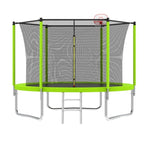 ZUN 10FT Trampoline for Kids, Basketball Hoop and Ladder, Outdoor Kids Trampoline with Safety 41678425