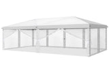10x20 ft Instant Pop Up Canopy Tent White, 6 Mesh Panels 2 Doors 4 Net 41921225