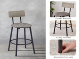 Bar Table Set with 4 Bar stools PU Soft seat with backrest, Grey, 47.24'' L x 23.62'' W x 35.43'' H 17125844