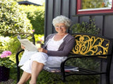 50" Iron Outdoor Courtyard Decoration Park Leisure Bench 16427178