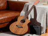 KMA201 41-inch walnut top acoustic guitar with matte binding, comes with a 15W amplifier, bag, 84449469