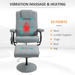 ZUN Gray massage chair with footstool, vibration massage recliner with remote control,Office 81162941