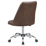 ZUN Brown and Chrome Adjustable Desk Chair B062P153793