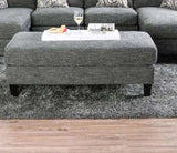 Contemporary Style Ottoman Gray Color Chenille 1pc Ottomans Living Room Furniture Plush Seat B011P305632