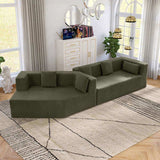 127.5'' Modern Minimalist Sofa With Deep Seat,No Assembly Needed 37328762