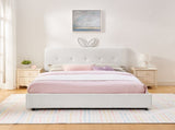 Queen Size Kids Upholstered Bed with Oversized Rabbit Ear Headboard, LED Light & 4 Storage Drawers, W1413P384927