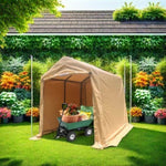 ZUN 7x8 ft Outdoor Portable Gazebo Storage Shelter Shed with 2 Roll up Zipper Doors & Vents Carport for W2373P186908