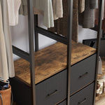 ZUN Independent wardrobe manager, clothes rack, multiple storage racks and non-woven drawer, bedroom 73152047