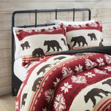 Full/Queen Print Sherpa Comforter Set B035100527
