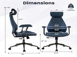 Blue Color Blocking Office Chair with 2D Adjustable Headrest, Ergonomic High-Back Desk Chair 330 lbs 26628182