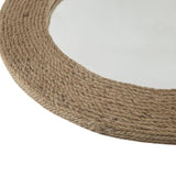 ZUN Natural Jute Rope Round Wall Mirror 26" B03598875