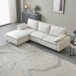 ZUN L-Shaped linen sectional sofa with right chaise,living room ,bedroom,office. 83756926