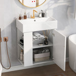 ZUN [Video]21.6inch Modern Floating Bathroom Vanity with Ceramic Basin - Perfect for Small Bathrooms, WF318758AAK