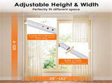 Drill-Free L-Shaped Room Divider Curtain Rod, Adjustable 28"-142"W x 4-10 ft H Heavy-Duty Partition 03193391