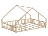 Full Size Floor Bed Triangle Roof Frame and Support Bed Slats, Montessori Kids Playhouse Bed 69568687
