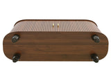 39" Fluted Liquor & Coffee Bar with 6 Wine Racks and 3 Glass Holders, Mid-Century Modern Bar 61879634