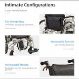 Aluminum alloy multi-function wheelchair. Unique 6 tire design. Quickly switch between self-use and W3121P297435