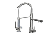 Commercial Single Handle Kitchen Sink Faucet Brushed Nickel Pull Down Sprayer Design T5879P505859