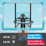 ZUN Use for Outdoor Height Adjustable 7.5 to 10ft Basketball Hoop 44 Inch Backboard Portable Basketball 35997796