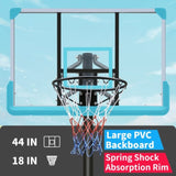 ZUN Use for Outdoor Height Adjustable 7.5 to 10ft Basketball Hoop 44 Inch Backboard Portable Basketball 35997796