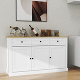 ZUN Buffet Cabinet Storage Sideboard Farmhouse Server Bar Wine Cabinet with 3 Drawers & 3 Doors W282P160416